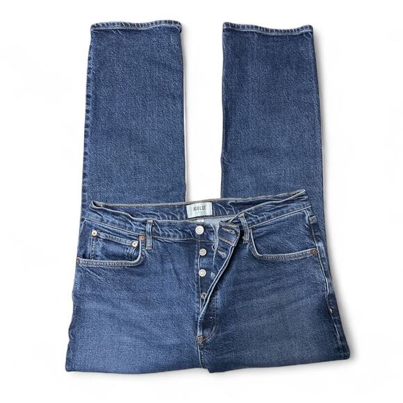Agolde Riley Long High Rise Denim Jeans size 32 - Picture 1 of 12